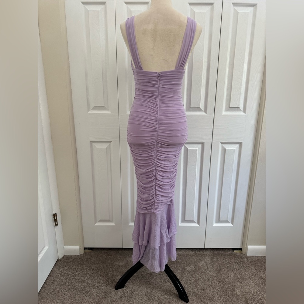 Hello Molly Sz4 lavender long body con polyester spandex dress - Picture 3 of 16